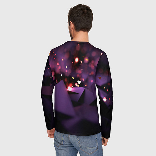 Мужской лонгслив Lana Del Rey в фиолетовых облаках / 3D-принт – фото 4