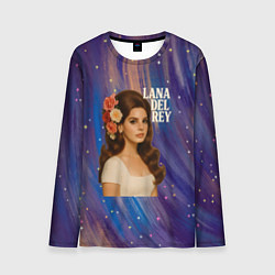 Лонгслив мужской Lana Del Rey с цветами в волосах, цвет: 3D-принт
