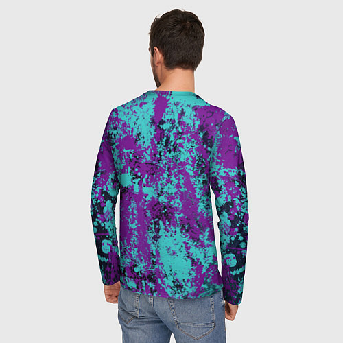 Мужской лонгслив Неоновый призрак самурая / 3D-принт – фото 4