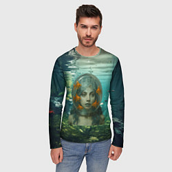 Лонгслив мужской Леди Гага под водой в аквариуме, цвет: 3D-принт — фото 2