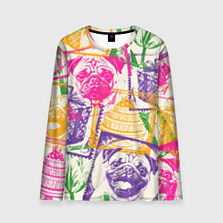 Лонгслив мужской Мопс и праздник, цвет: 3D-принт