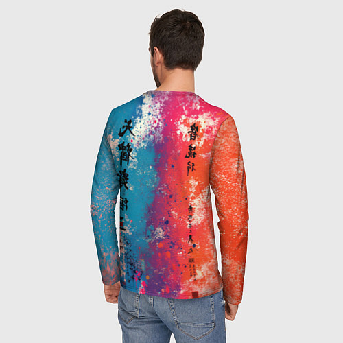 Мужской лонгслив Призрачный самурай - краски / 3D-принт – фото 4