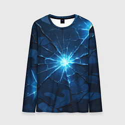 Лонгслив мужской Синий камуфляж со вспышками, цвет: 3D-принт