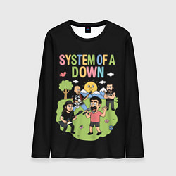 Лонгслив мужской System of a Down мультяшный, цвет: 3D-принт