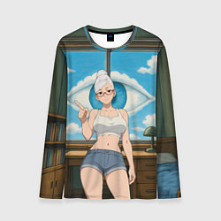 Лонгслив мужской Dandadan Seiko в комнате указывает, цвет: 3D-принт