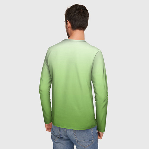 Мужской лонгслив Градиент нежно-зеленый / 3D-принт – фото 4