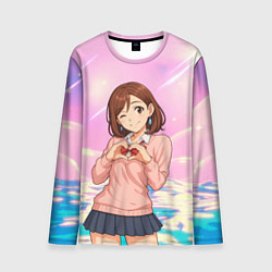 Лонгслив мужской Сиратори Айра делает сердечко руками - Дандадан, цвет: 3D-принт