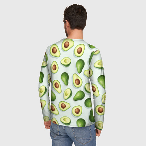 Мужской лонгслив Авокадо - паттерн / 3D-принт – фото 4
