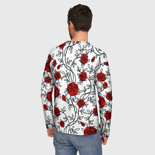 Мужской лонгслив Doom розы / 3D-принт – фото 4