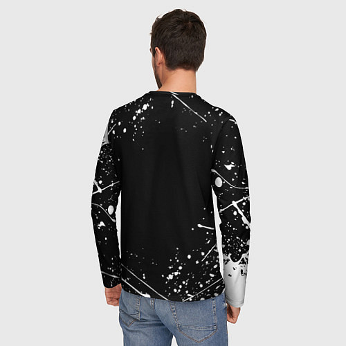 Мужской лонгслив Doom краски белые / 3D-принт – фото 4