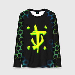 Лонгслив мужской Doom соты кислотное лого, цвет: 3D-принт