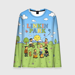 Лонгслив мужской Linkin Park мультяшный стиль на поляне, цвет: 3D-принт