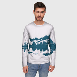 Лонгслив мужской Лес и озеро, цвет: 3D-принт — фото 2
