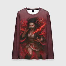 Лонгслив мужской Незуко Камадо реализм, цвет: 3D-принт