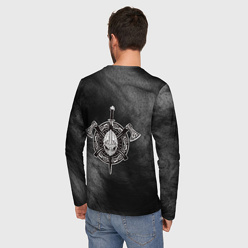 Мужской лонгслив Викинг с топором с мистическими спутниками / 3D-принт – фото 4