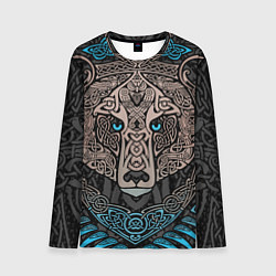 Лонгслив мужской Медведь в виде древнего орнамента символов, цвет: 3D-принт