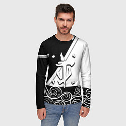 Лонгслив мужской Doom стильная геометрия, цвет: 3D-принт — фото 2