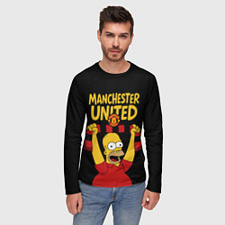 Лонгслив мужской Манчестер Юнайтед и Гомер Симпсон, цвет: 3D-принт — фото 2