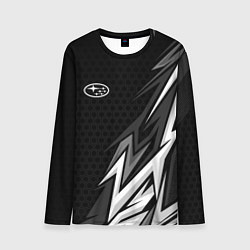 Лонгслив мужской Subaru - монохромный черный, цвет: 3D-принт