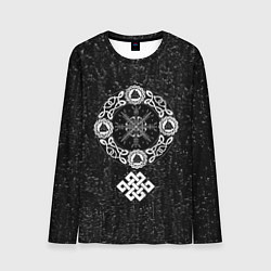 Лонгслив мужской Шлем ужаса агисхьяльм в кельтском узле, цвет: 3D-принт