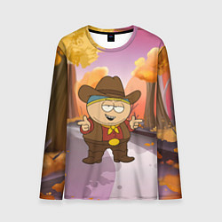 Лонгслив мужской Эрик Картман ковбой осенью, цвет: 3D-принт