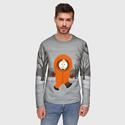 Лонгслив мужской Кенни отступает на льду, цвет: 3D-принт — фото 2