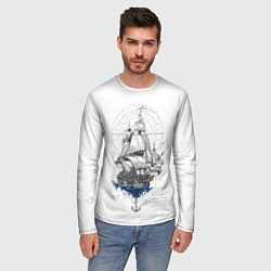 Лонгслив мужской Корабль - иллюстрация, цвет: 3D-принт — фото 2
