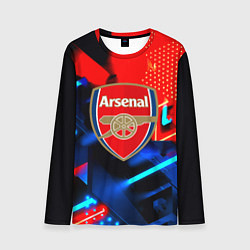Лонгслив мужской Arsenal неоновая геометрия, цвет: 3D-принт