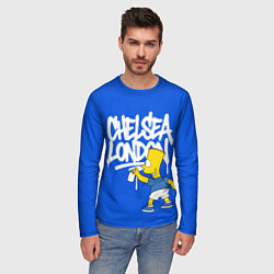 Лонгслив мужской Граффити Челси и Барт Симпсон, цвет: 3D-принт — фото 2