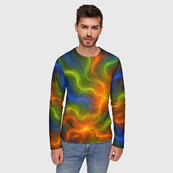 Лонгслив мужской Разноцветный дым, цвет: 3D-принт — фото 2