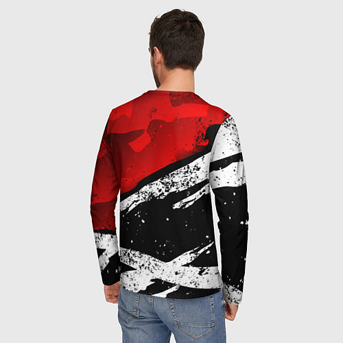 Мужской лонгслив ФК Милан - потертости / 3D-принт – фото 4