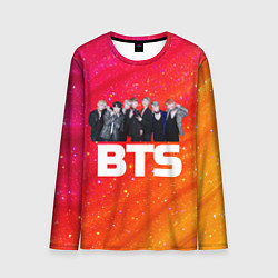 Лонгслив мужской BTS блестящий фон, цвет: 3D-принт