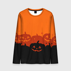 Мужской лонгслив Хэллоуин счастливые тыквы
