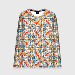 Мужской лонгслив Орнамент с лошадью - символом Нового 2026 года