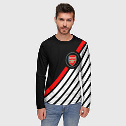 Лонгслив мужской Арсенал геометрия полосы, цвет: 3D-принт — фото 2