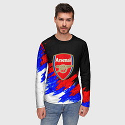 Лонгслив мужской Арсенал краски триколор, цвет: 3D-принт — фото 2