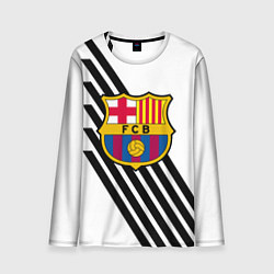 Лонгслив мужской Barcelona черно белые полосы, цвет: 3D-принт