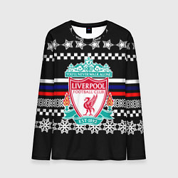 Лонгслив мужской Ливерпуль текстура триколор зима, цвет: 3D-принт