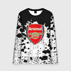 Лонгслив мужской Арсенал черно белые краски, цвет: 3D-принт