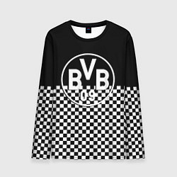 Лонгслив мужской Borussia шахматная клетка, цвет: 3D-принт