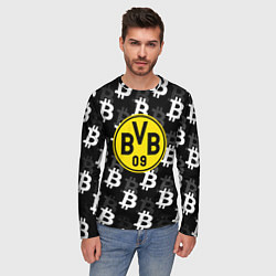 Лонгслив мужской Borussia биткоин паттерн, цвет: 3D-принт — фото 2