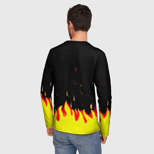 Мужской лонгслив AEK огненные краски / 3D-принт – фото 4