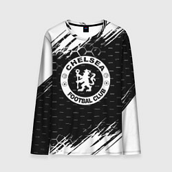 Лонгслив мужской Chelsea штрихи красок текстура, цвет: 3D-принт