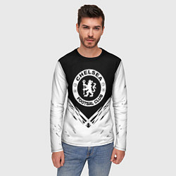 Лонгслив мужской Челси белые краски, цвет: 3D-принт — фото 2