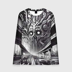 Лонгслив мужской Art skull in metropolis - ai art fantasy, цвет: 3D-принт