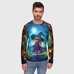 Лонгслив мужской Ведьмочка-малютка в ночь на хэллоуин, цвет: 3D-принт — фото 2