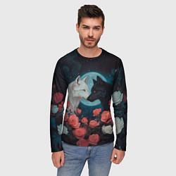 Лонгслив мужской Влюбленные волки, цвет: 3D-принт — фото 2