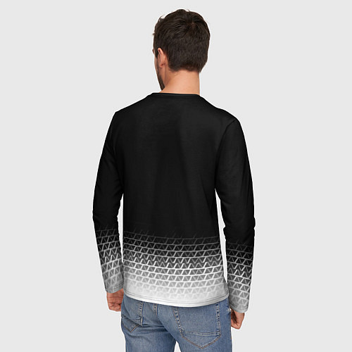 Мужской лонгслив Реал Мадрид текстура геометрия / 3D-принт – фото 4