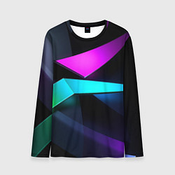 Лонгслив мужской Neon colored geometric, цвет: 3D-принт