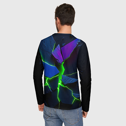 Мужской лонгслив Neon tile / 3D-принт – фото 4